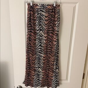 Lala Tiger Print Maxi Skirt - womens size Small - new!